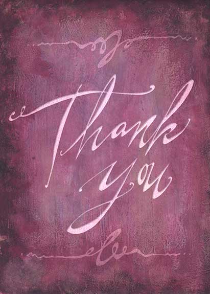 "Thank You" greeting card lettering