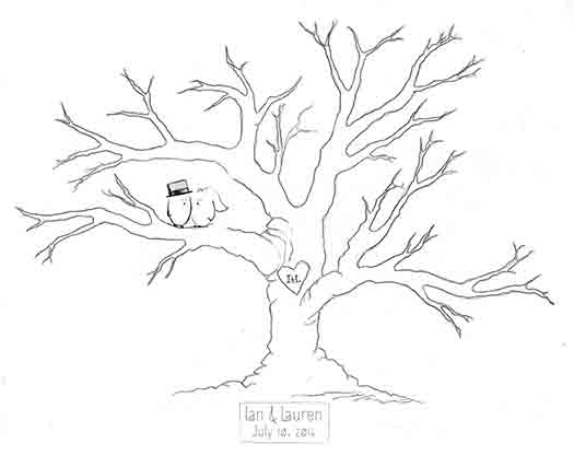 Thumbprint tree sketch